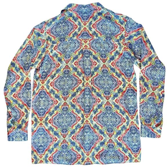 Bed J.W. Ford Men’s Tricolor Paisley Shirt Size 3 - Picture 3 of 7